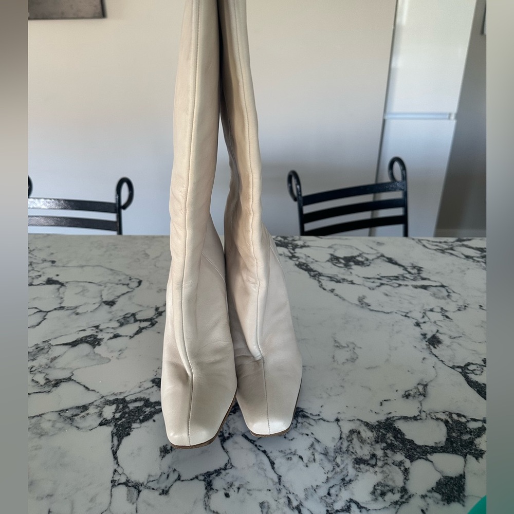 Jimmy Choo Cream Heeled Boots